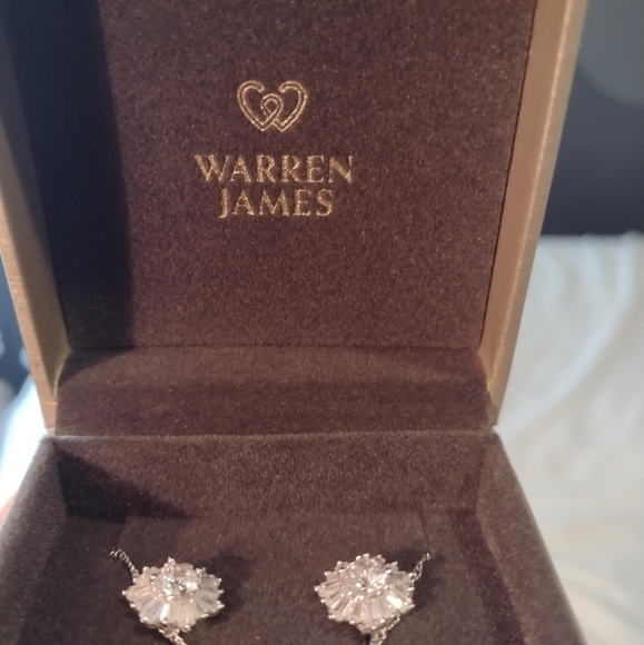 New in Box! Warren James, Silver and Cubic Zirconia Necklace and Earrings Set - Picture 7 of 9